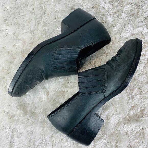Vintage Black Western Booties Leather Sz 8 M - Picture 2 of 9